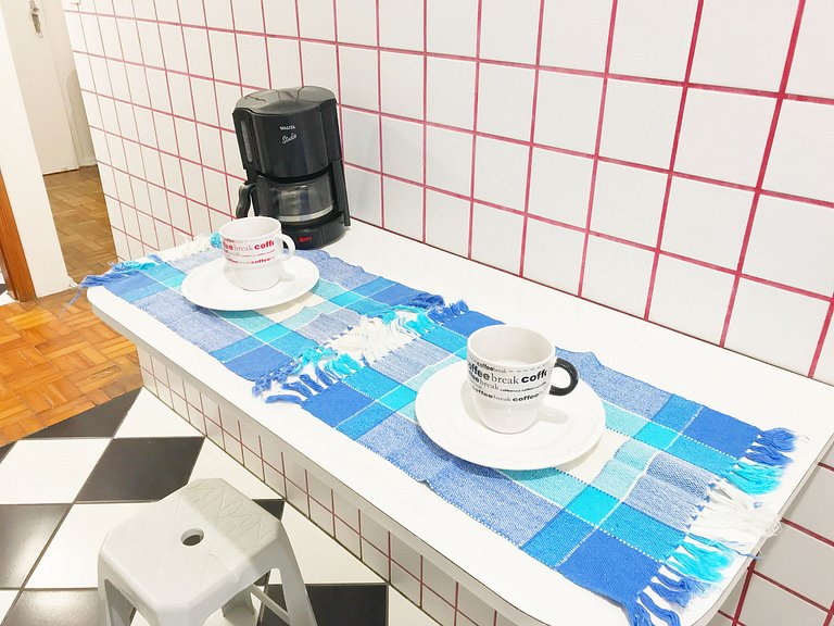 Centro de SV Frente praia com Garagem e Wi-Fi